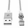 Wsken USB Type-C Manyetik Dayankl Halat Beyaz Data Kablosu 1m - Resim: 1