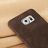 X-Level Samsung Galaxy S6 Edge Kahverengi Deri Rubber Klf - Resim: 3