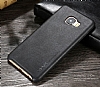X-Level Vintage Samsung Galaxy C5 Siyah Gerek Deri Rubber Klf - Resim: 4