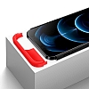Zore GKK Ays iPhone 12 6.1 in 360 Derece Koruma Siyah Silver Rubber Klf - Resim: 7