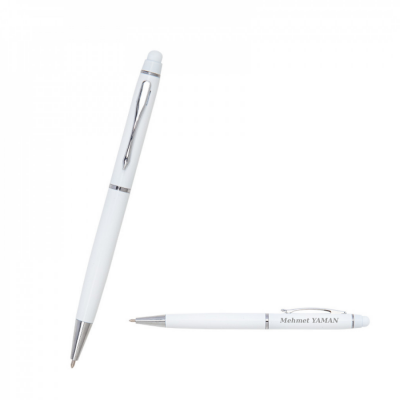 1022 Kişiye Özel Metal Tükenmez Touchpen Kalem - 1