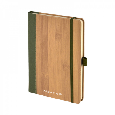 2428 Kişiye Özel Termo Deri Bambu Defter - 1