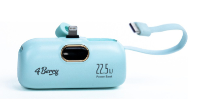 4Berry 5000 mAh Mini Lightning Powerbank | Tak-Çalıştır | Type-C Dahili Kablolu - 14