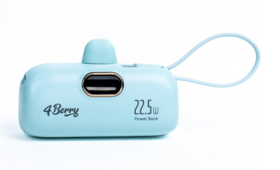 4Berry 5000 mAh Mini Type-C Powerbank | Tak-Çalıştır | Lightning Dahili Kablolu - 1