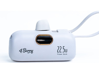 4Berry 5000 mAh Mini Type-C Powerbank | Tak-Çalıştır | Lightning Dahili Kablolu - 12