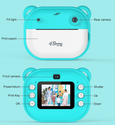 4Berry Mini Termal Yazıcılı Dijital Çocuk Kamerası-Anında Fotoğraf - 9