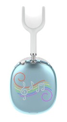AirPods Max Neon Music Şeffaf Mavi Silikon Kılıf - Eiroo