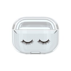 AirPods Pro Kirpik Resimli Şeffaf Rubber Kılıf - 1