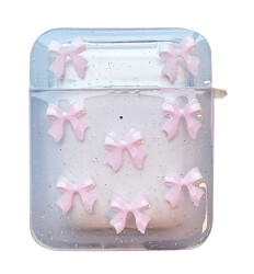 AirPods / AirPods 2 Pembe Fiyonk Silikon Kılıf - 1