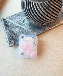 AirPods / AirPods 2 Pembe Kelebek Silikon Kılıf - 3