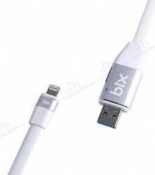 bix iData Micro SD Kart Okuyuculu Lightning Data ve Şarj Kablosu 20cm - bix