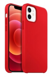 Buff Rubber Fit iPhone 12 / 12 Pro 6.1 inç Kırmızı Silikon Kılıf - Buff