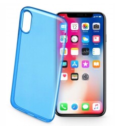Cellularline iPhone X / XS Color UltraSlim Şeffaf Koyu Mavi Kılıf - Cellular Line