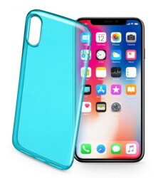 Cellularline iPhone X / XS Color UltraSlim Şeffaf Mavi Kılıf - Cellular Line