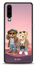 Dafoni Art Huawei P30 Cool Couple Teddy Kılıf - Dafoni