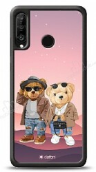 Dafoni Art Huawei P30 Lite Cool Couple Teddy Kılıf - Dafoni