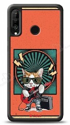 Dafoni Art Huawei P30 Lite Guitarist Cat Kılıf - Dafoni
