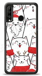 Dafoni Art Huawei P30 Lite New Year Cats Kılıf - Dafoni