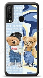 Dafoni Art Huawei P30 Lite Summer Couple Teddy Kılıf - Dafoni