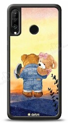 Dafoni Art Huawei P30 Lite Sunset Teddy Bears Kılıf - Dafoni