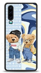 Dafoni Art Huawei P30 Summer Couple Teddy Kılıf - Dafoni