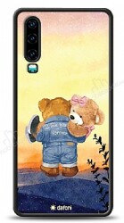 Dafoni Art Huawei P30 Sunset Teddy Bears Kılıf - Dafoni