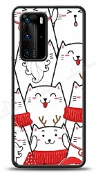 Dafoni Art Huawei P40 Pro New Year Cats Kılıf - Dafoni