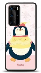 Dafoni Art Huawei P40 Pro Smiling Penguin Kılıf - Dafoni
