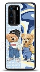Dafoni Art Huawei P40 Pro Summer Couple Teddy Kılıf - Dafoni