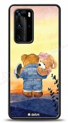 Dafoni Art Huawei P40 Sunset Teddy Bears Kılıf - Dafoni