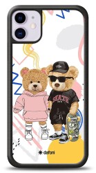 Dafoni Art iPhone 11 Fun Couple Teddy Kılıf - 1