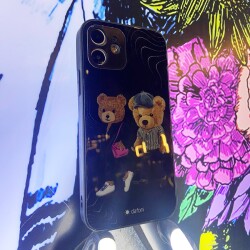 Dafoni Art iPhone 11 Pro Max Compatible Couple Teddy Kılıf - 3