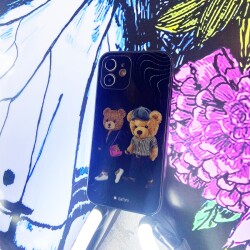 Dafoni Art iPhone 11 Pro Max Compatible Couple Teddy Kılıf - 4