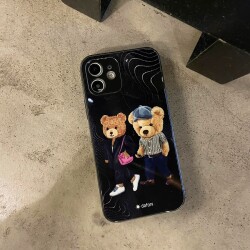 Dafoni Art iPhone 11 Pro Max Compatible Couple Teddy Kılıf - 5