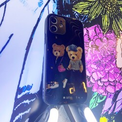 Dafoni Art iPhone 11 Pro Max Compatible Couple Teddy Kılıf - 6