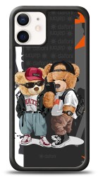 Dafoni Art iPhone 12 Mini 5.4 inç Icon Couple Teddy Kılıf - 1