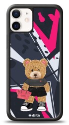 Dafoni Art iPhone 12 Mini 5.4 inç Rock And Roll Teddy Bear Kılıf - 1
