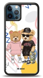 Dafoni Art iPhone 12 Pro Max 6.7 inç Fun Couple Teddy Kılıf - 1