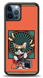 Dafoni Art iPhone 12 Pro Max 6.7 inç Guitarist Cat Kılıf - 1