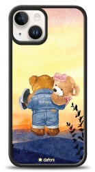 Dafoni Art iPhone 14 Sunset Teddy Bears Kılıf - 1