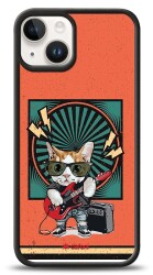 Dafoni Art iPhone 15 Guitarist Cat Kılıf - Dafoni