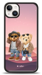 Dafoni Art iPhone 15 Plus Cool Couple Teddy Kılıf - 1