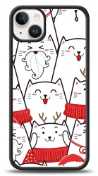 Dafoni Art iPhone 15 Plus New Year Cats Kılıf - 1