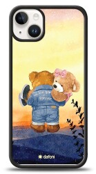 Dafoni Art iPhone 15 Plus Sunset Teddy Bears Kılıf - 1