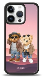 Dafoni Art iPhone 15 Pro Cool Couple Teddy Kılıf - 1