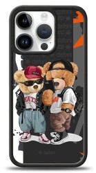 Dafoni Art iPhone 15 Pro Icon Couple Teddy Kılıf - 1