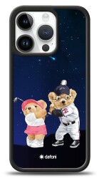 Dafoni Art iPhone 15 Pro Sporty Couple Teddy Kılıf - 1