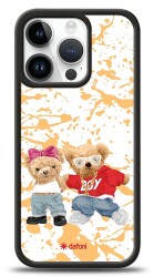 Dafoni Art iPhone 15 Pro Style Couple Teddy Kılıf - 1