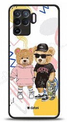 Dafoni Art Oppo Reno5 Lite Fun Couple Teddy Kılıf - Dafoni