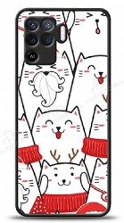 Dafoni Art Oppo Reno5 Lite New Year Cats Kılıf - Dafoni
